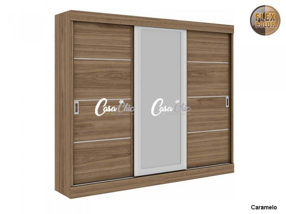 Guarda Roupa Armario Roupeiro Mademarcs Europa Alfa Espelhado 03 Portas 2.18 m
